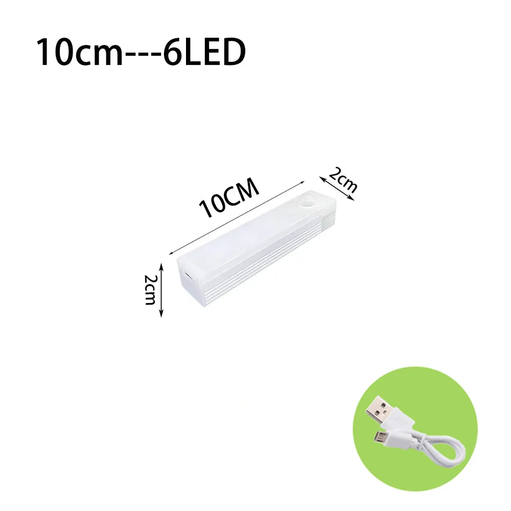 Night Lights Wireless LED Motion Sensor Lamp USB Rechargeable Magnetic for Wardrobe Room Staircase Closet Kitchen Cabinet Lamp