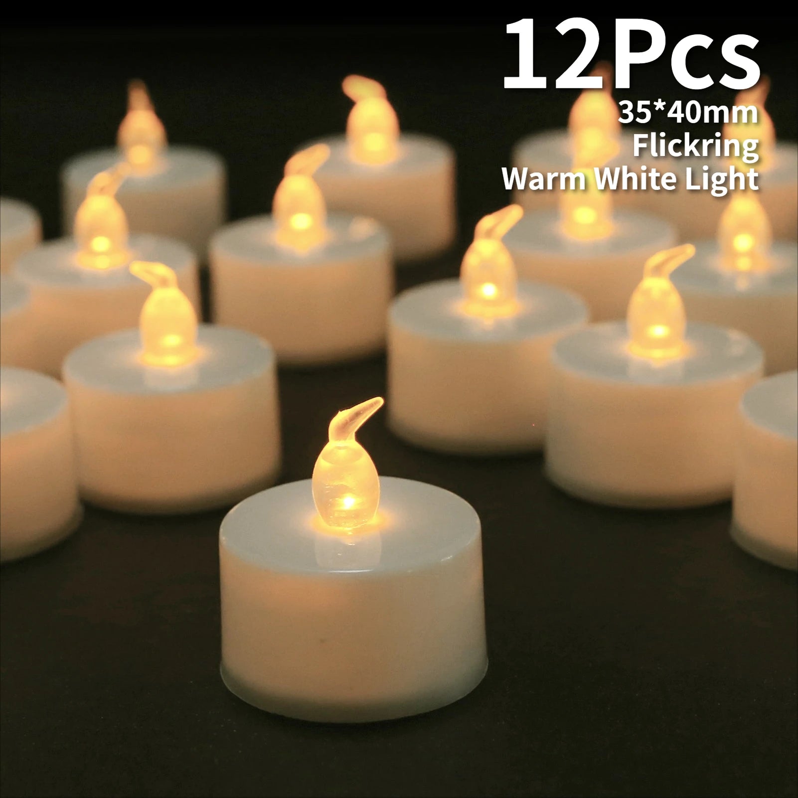 LED Tea Lights Candles Realistic Flickering Battery Operated Tealights Long Lasting Electric Candles for Christmas Wedding Decor