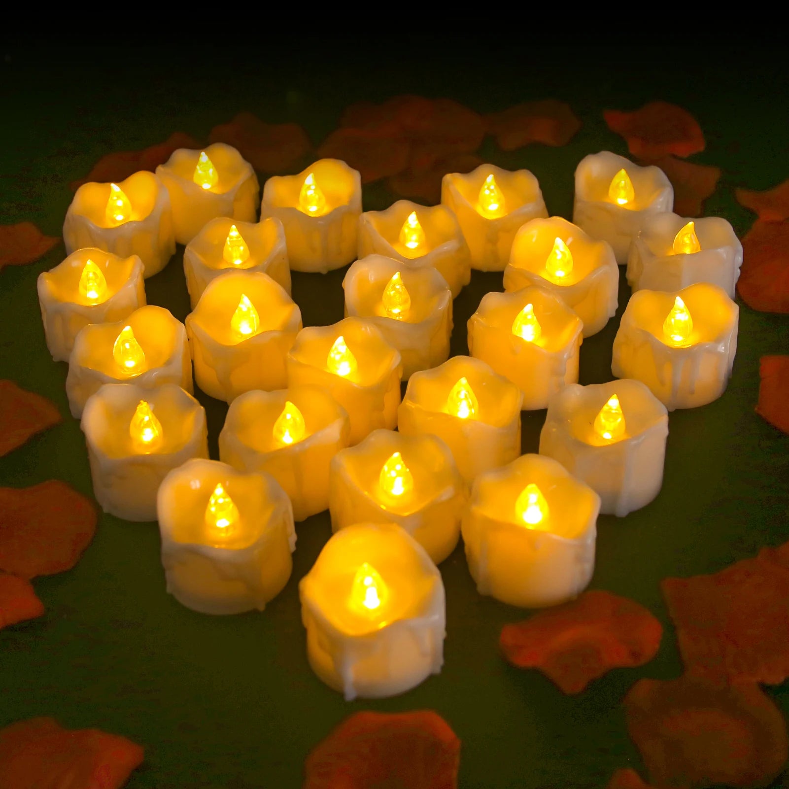 LED Tea Lights Candles Realistic Flickering Battery Operated Tealights Long Lasting Electric Candles for Christmas Wedding Decor