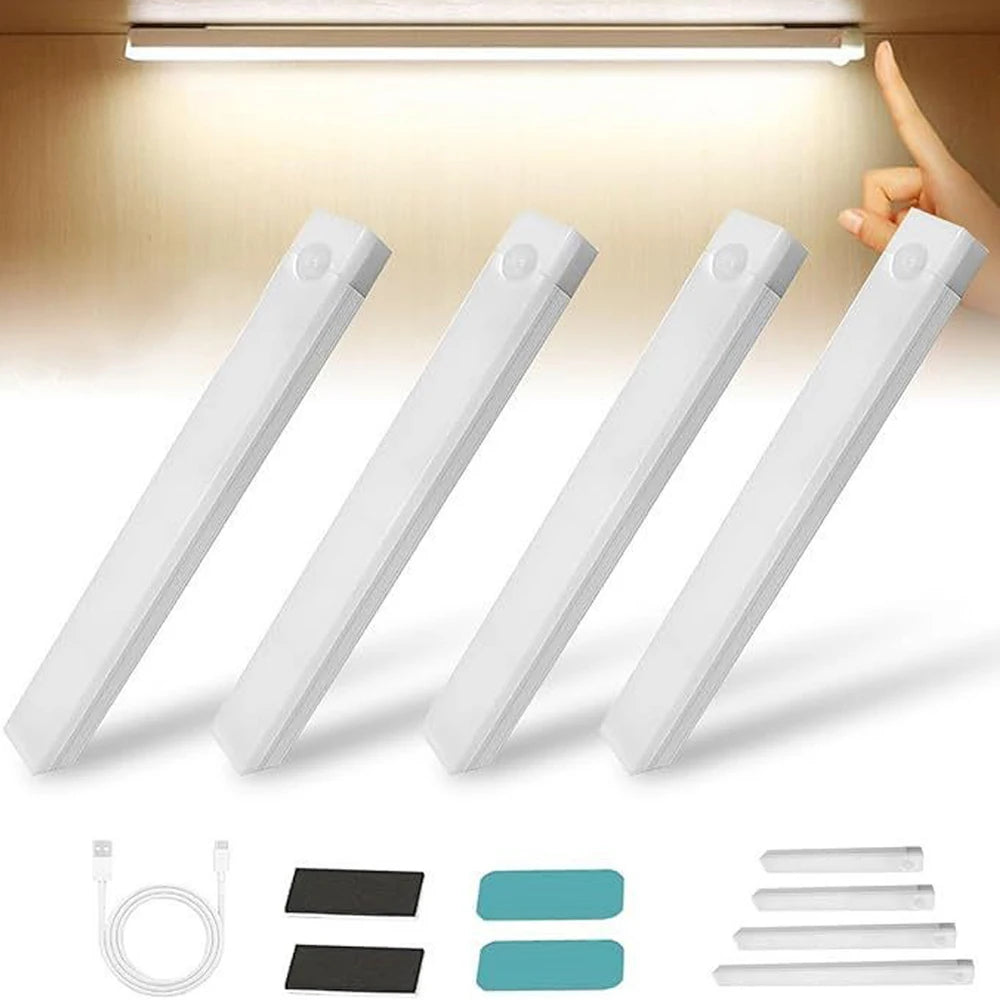 Night Lights Wireless LED Motion Sensor Lamp USB Rechargeable Magnetic for Wardrobe Room Staircase Closet Kitchen Cabinet Lamp