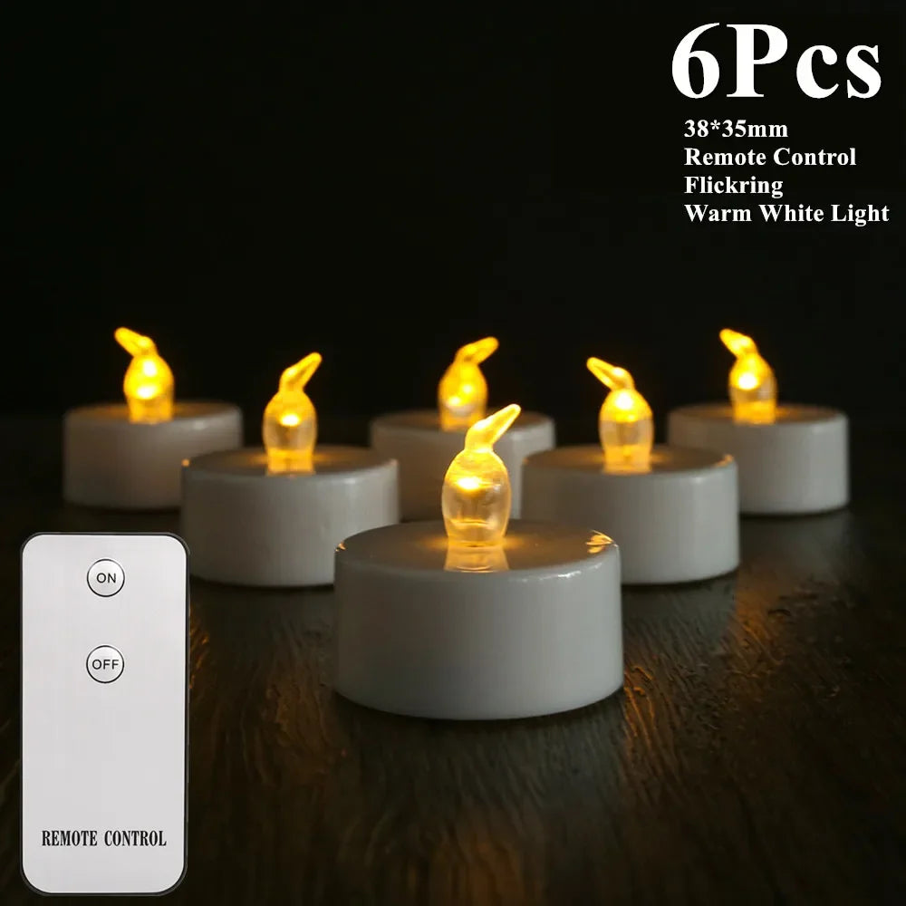 LED Tea Lights Candles Realistic Flickering Battery Operated Tealights Long Lasting Electric Candles for Christmas Wedding Decor