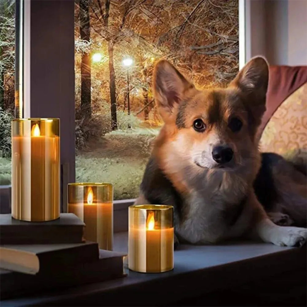 LED Lights for Home Electronic Candle LED Candle Decoration Glass Candle Full Set Remote Control Timer for Christmas Wedding