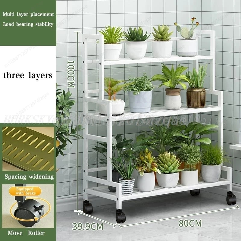 Plant Stand  Flower Stand 3/4 Tier Flower Shelf Planter Rack Storage Organizer Display Indoor Garden Balcony Floor-standing Rack