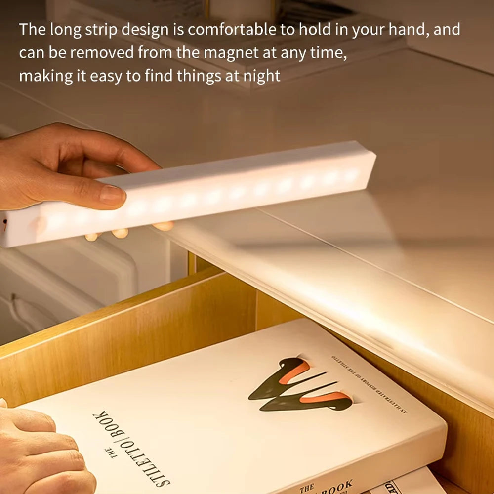 Night Lights Wireless LED Motion Sensor Lamp USB Rechargeable Magnetic for Wardrobe Room Staircase Closet Kitchen Cabinet Lamp