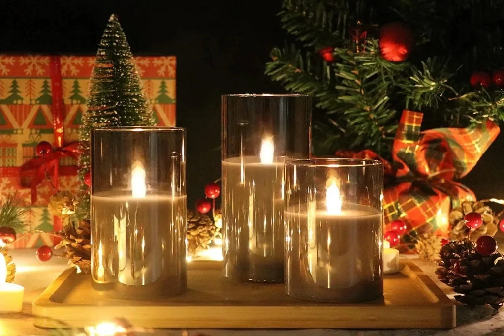 LED Lights for Home Electronic Candle LED Candle Decoration Glass Candle Full Set Remote Control Timer for Christmas Wedding