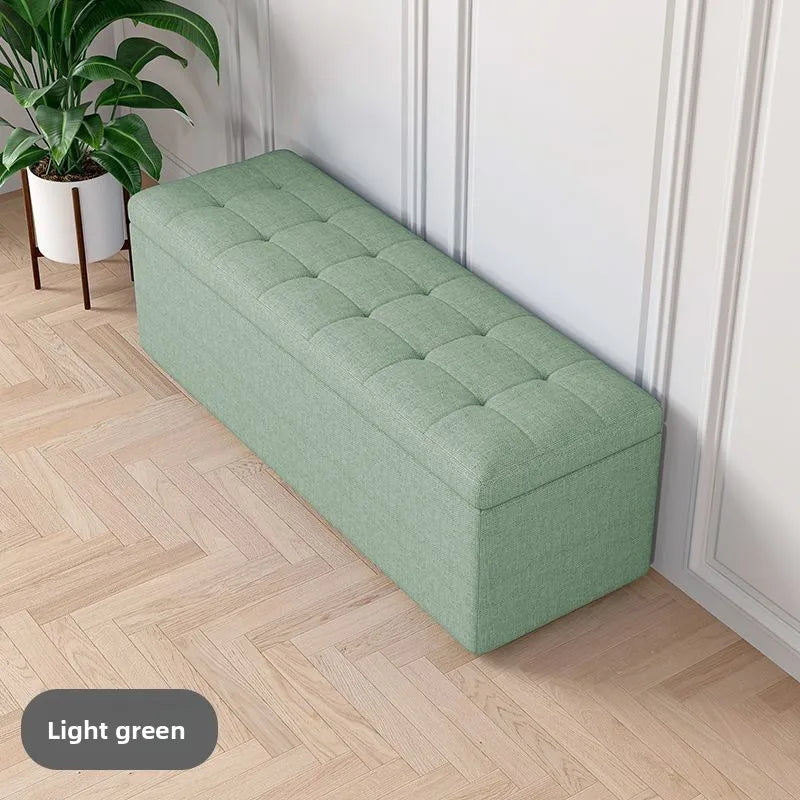 Modern Fabric Storage Ottoman Bench with Lid Upholstered Seat Footstool for Bedroom Hallway Window End of Bed Furniture