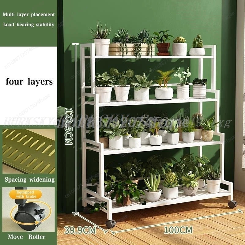 Plant Stand  Flower Stand 3/4 Tier Flower Shelf Planter Rack Storage Organizer Display Indoor Garden Balcony Floor-standing Rack