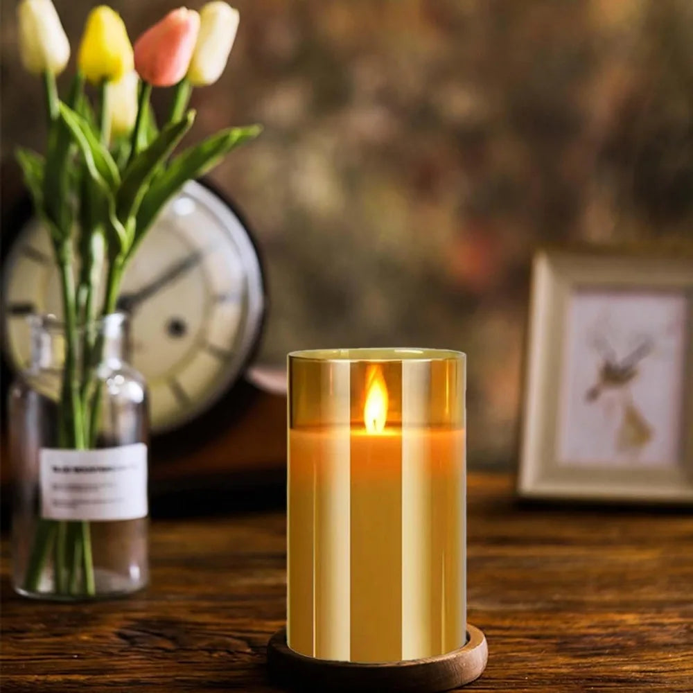 LED Lights for Home Electronic Candle LED Candle Decoration Glass Candle Full Set Remote Control Timer for Christmas Wedding