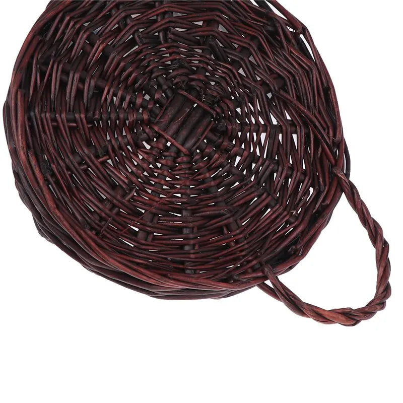 Flower Planter Wall Hanging Wicker Rattam Basket Garden Vine Pot Plants Holder Wicker Basket Nest Flower Pot Home Decoration