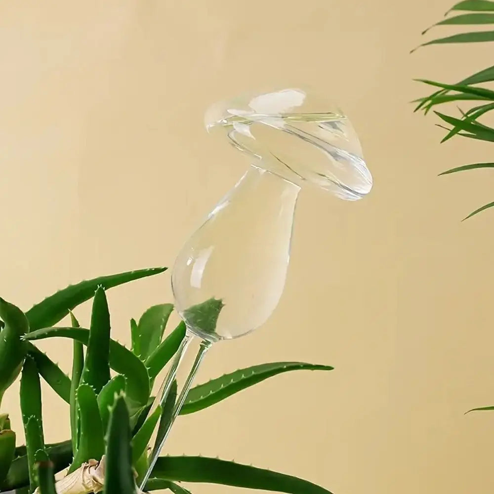 Glass Plant Watering Glass Globes Mushroom Shape Self Watering Drip Irrigation System Rainbow