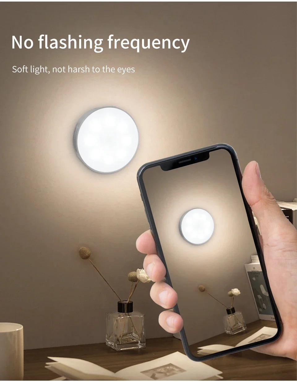 LED Night Light With Switch Smart Motion Sensor Magnetic Wireless Wall Lamp For Bed USB Rechargeable Warm White RGB Night Lamp