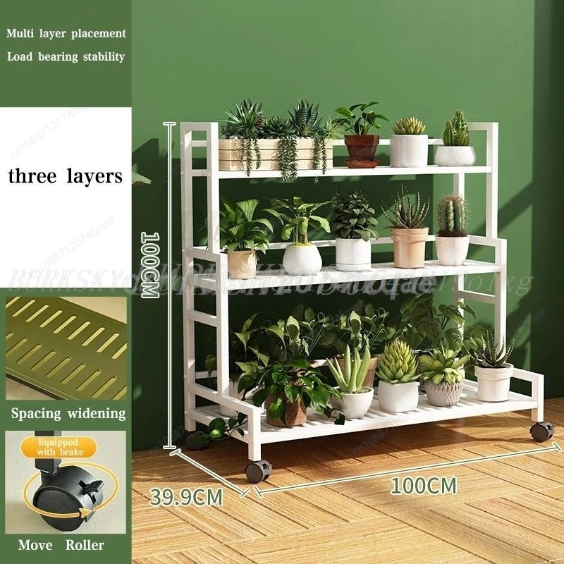 Plant Stand  Flower Stand 3/4 Tier Flower Shelf Planter Rack Storage Organizer Display Indoor Garden Balcony Floor-standing Rack
