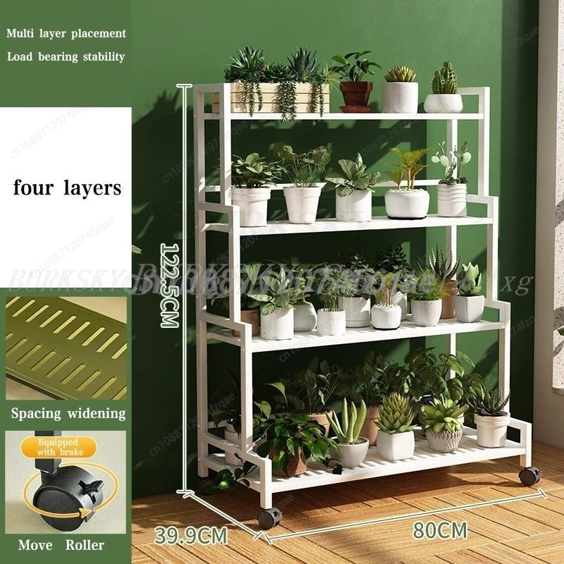 Plant Stand  Flower Stand 3/4 Tier Flower Shelf Planter Rack Storage Organizer Display Indoor Garden Balcony Floor-standing Rack