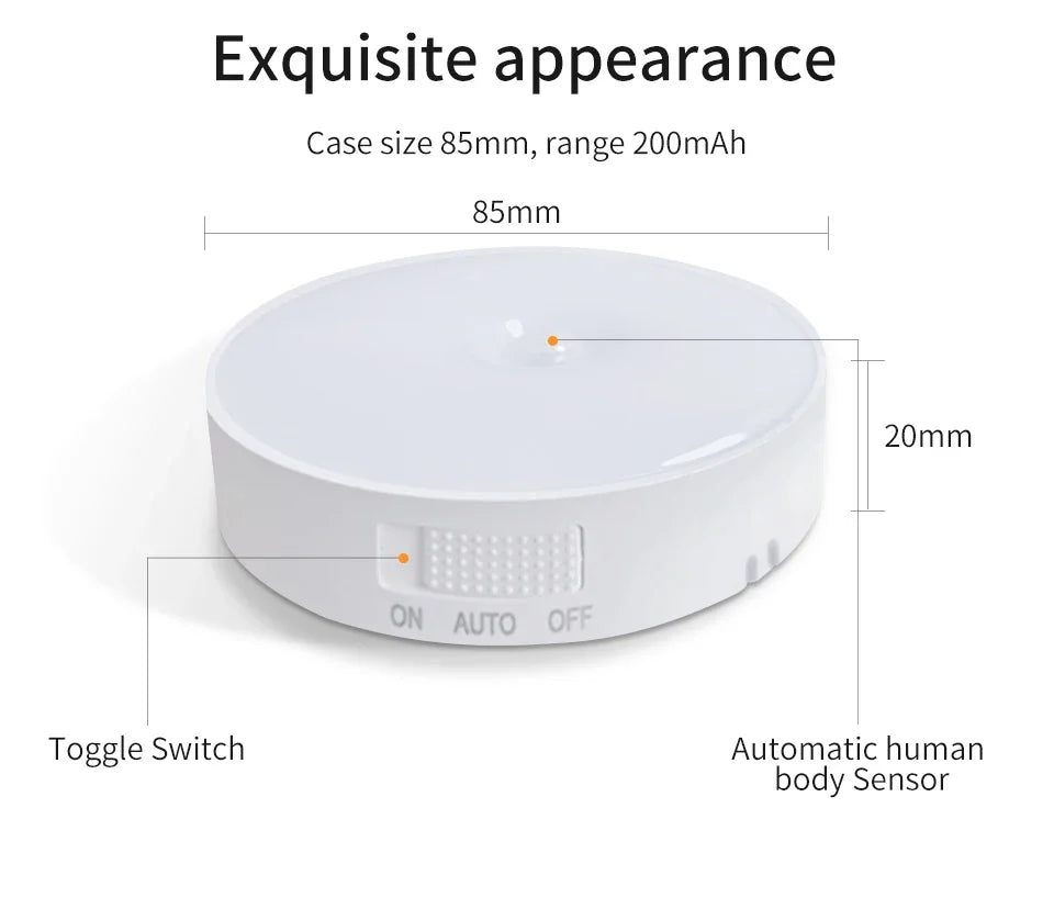 LED Night Light With Switch Smart Motion Sensor Magnetic Wireless Wall Lamp For Bed USB Rechargeable Warm White RGB Night Lamp