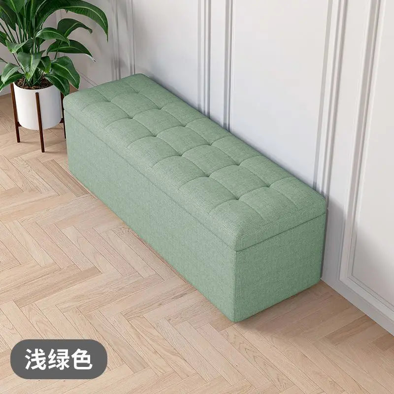 Modern Fabric Storage Ottoman Bench with Lid Upholstered Seat Footstool for Bedroom Hallway Window End of Bed Furniture