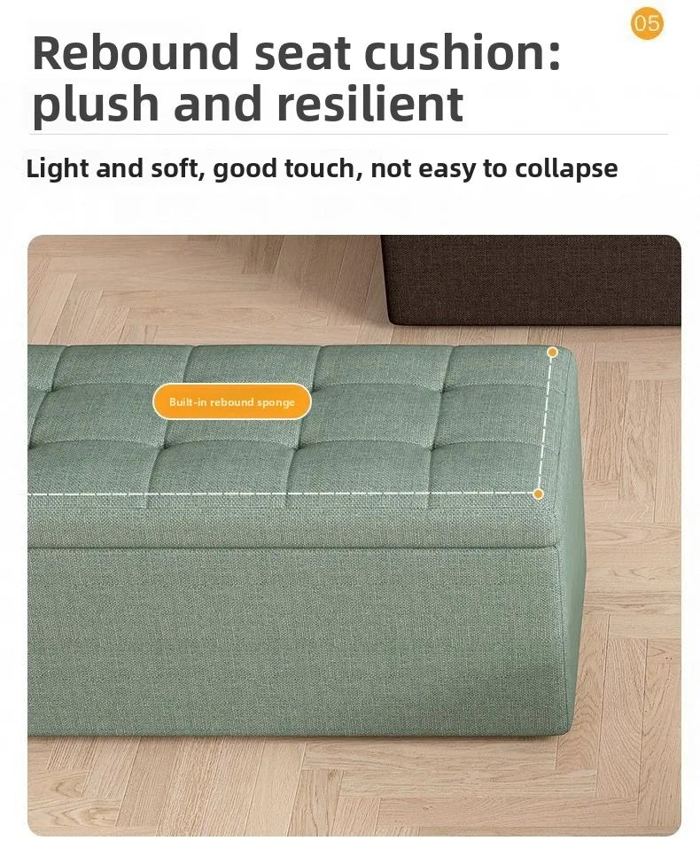 Modern Fabric Storage Ottoman Bench with Lid Upholstered Seat Footstool for Bedroom Hallway Window End of Bed Furniture