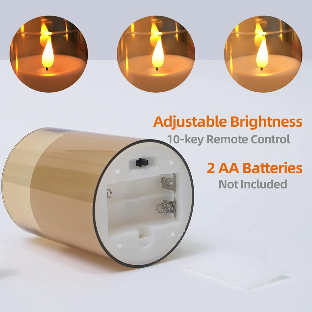 LED Lights for Home Electronic Candle LED Candle Decoration Glass Candle Full Set Remote Control Timer for Christmas Wedding
