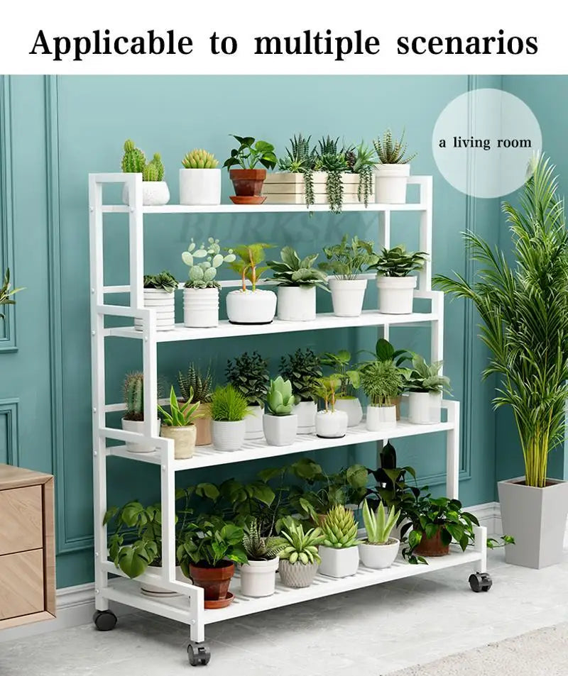 Plant Stand  Flower Stand 3/4 Tier Flower Shelf Planter Rack Storage Organizer Display Indoor Garden Balcony Floor-standing Rack