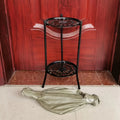 1 Pack, 2-Tiered Tall Plant Stand Metal Plant ShelfSupports Rack For Indoor Outdoor Home Decoration