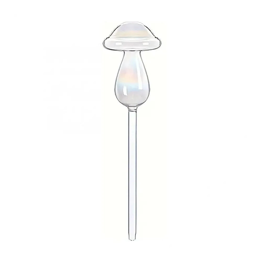Glass Plant Watering Glass Globes Mushroom Shape Self Watering Drip Irrigation System Rainbow