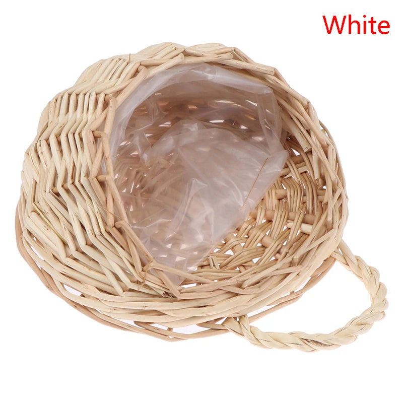 Flower Planter Wall Hanging Wicker Rattam Basket Garden Vine Pot Plants Holder Wicker Basket Nest Flower Pot Home Decoration