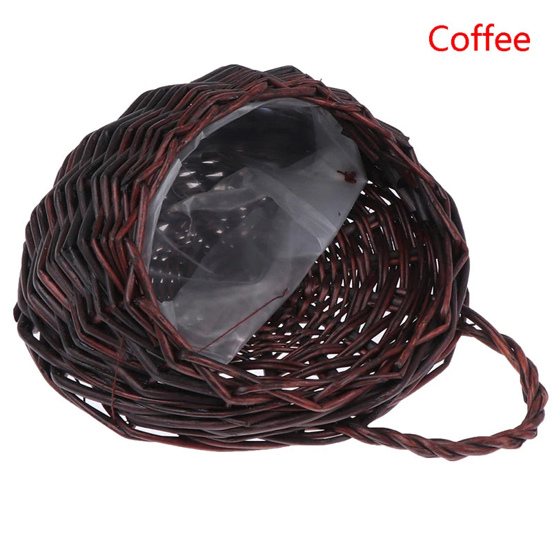 Flower Planter Wall Hanging Wicker Rattam Basket Garden Vine Pot Plants Holder Wicker Basket Nest Flower Pot Home Decoration