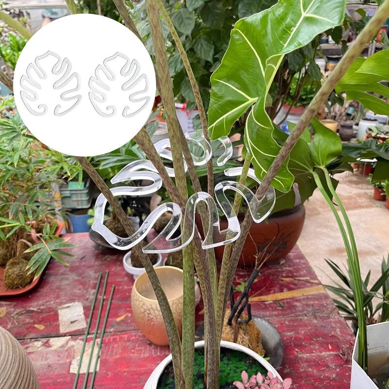 Monstera Shaped Plant Support Easy Installation Decorative Plant Stand Leaf Shape Plants Pole Sturdy Alloy Support Pile Garden