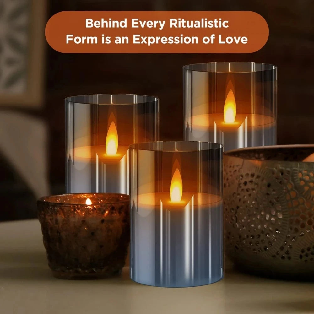 LED Lights for Home Electronic Candle LED Candle Decoration Glass Candle Full Set Remote Control Timer for Christmas Wedding